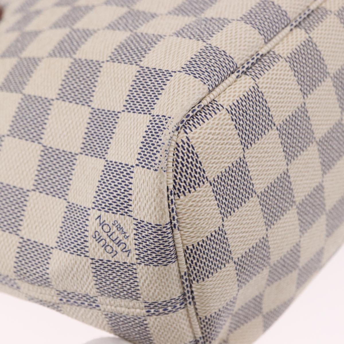 LOUIS VUITTON Damier Azur Neverfull PM Tote Bag N41362 LV Auth 200339
