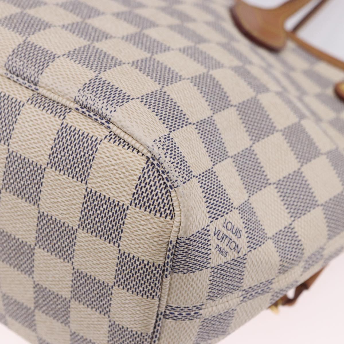 LOUIS VUITTON Damier Azur Neverfull PM Tote Bag N41362 LV Auth 200339