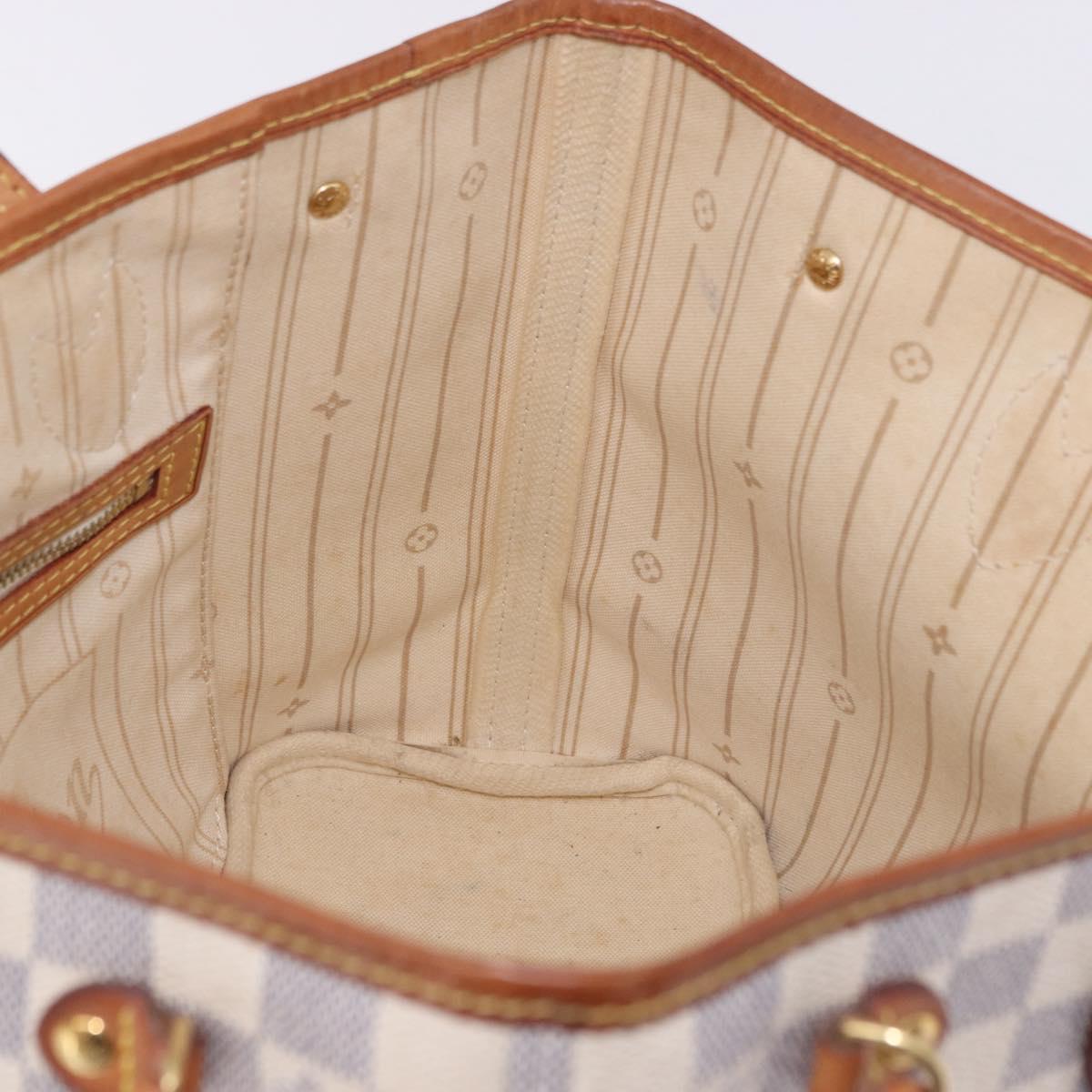LOUIS VUITTON Damier Azur Neverfull PM Tote Bag N41362 LV Auth 200339