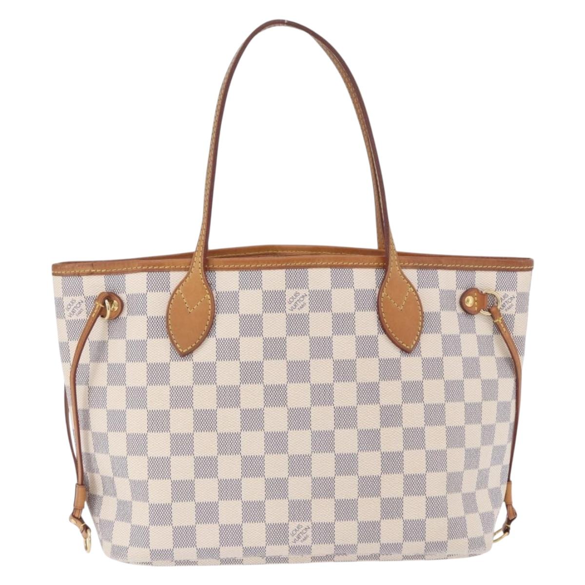 LOUIS VUITTON Damier Azur Neverfull PM Tote Bag N41362 LV Auth 200339