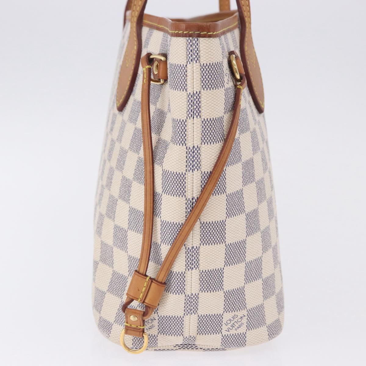 LOUIS VUITTON Damier Azur Neverfull PM Tote Bag N41362 LV Auth 200339