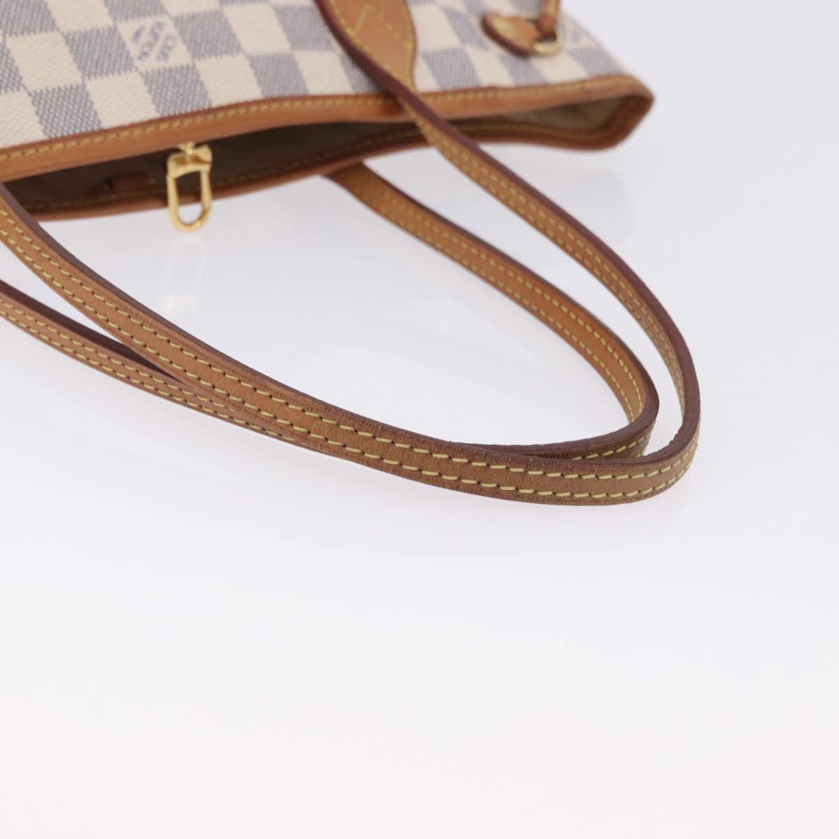 LOUIS VUITTON Damier Azur Neverfull PM Tote Bag N41362 LV Auth 200339