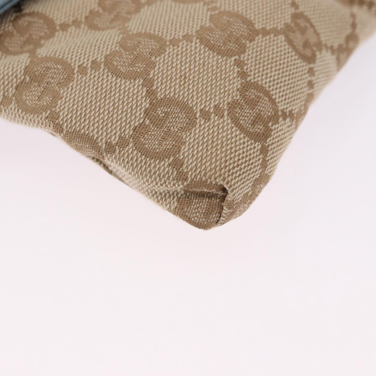 GUCCI GG Canvas Sherry Line Waist Bag Outlet Beige Silver 162962 Auth 200345A