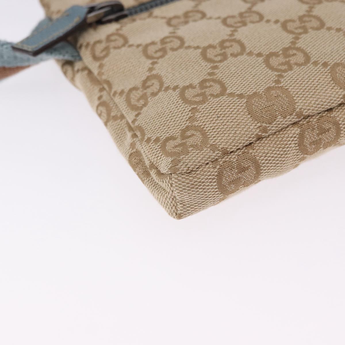 GUCCI GG Canvas Sherry Line Waist Bag Outlet Beige Silver 162962 Auth 200345A
