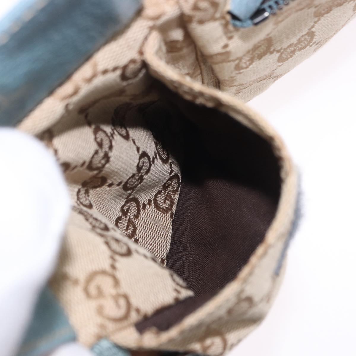 GUCCI GG Canvas Sherry Line Waist Bag Outlet Beige Silver 162962 Auth 200345A