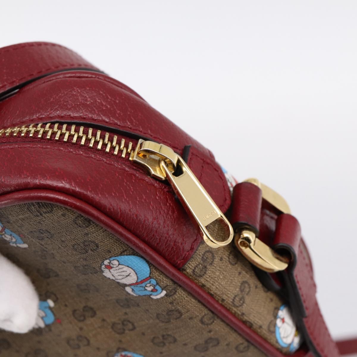 GUCCI Micro GG Doraemon Shoulder Bag PVC Leather Beige 647784 Auth 200346M