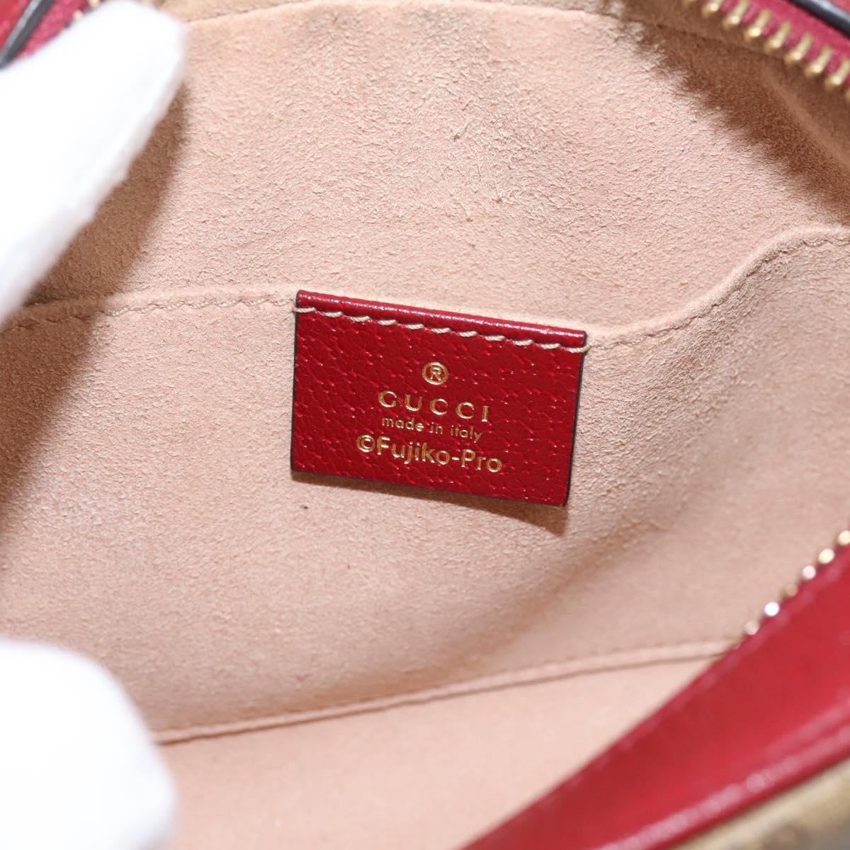 GUCCI Micro GG Doraemon Shoulder Bag PVC Leather Beige 647784 Auth 200346M