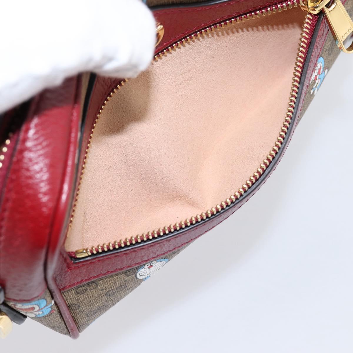 GUCCI Micro GG Doraemon Shoulder Bag PVC Leather Beige 647784 Auth 200346M