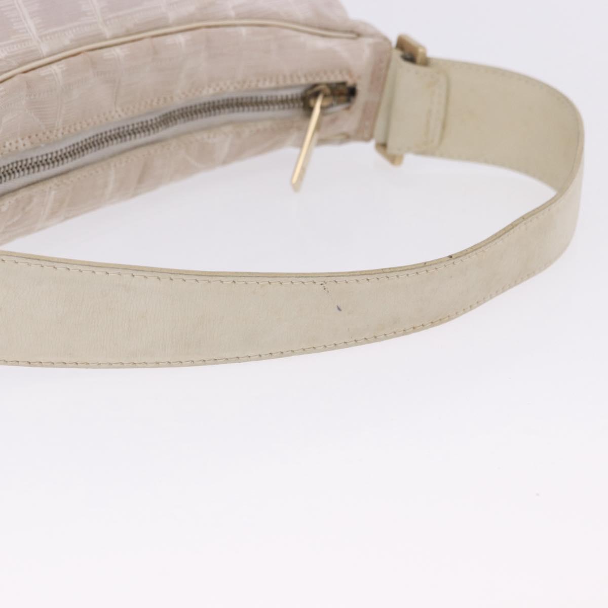 CHANEL New Travel Line Hand Bag Canvas Beige Gold Tone CC Auth 200347A