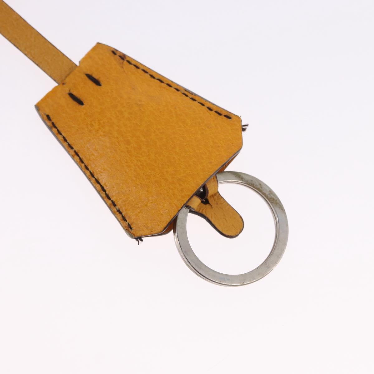 PRADA Hand Bag Leather Brown Yellow Auth 200351A