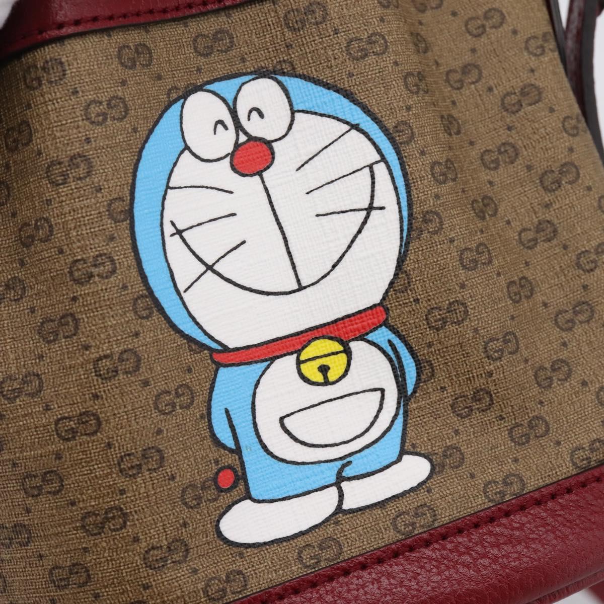 GUCCI Micro GG Doraemon Shoulder Bag 647801 Beige Gold Tone 647801 Auth 200352M