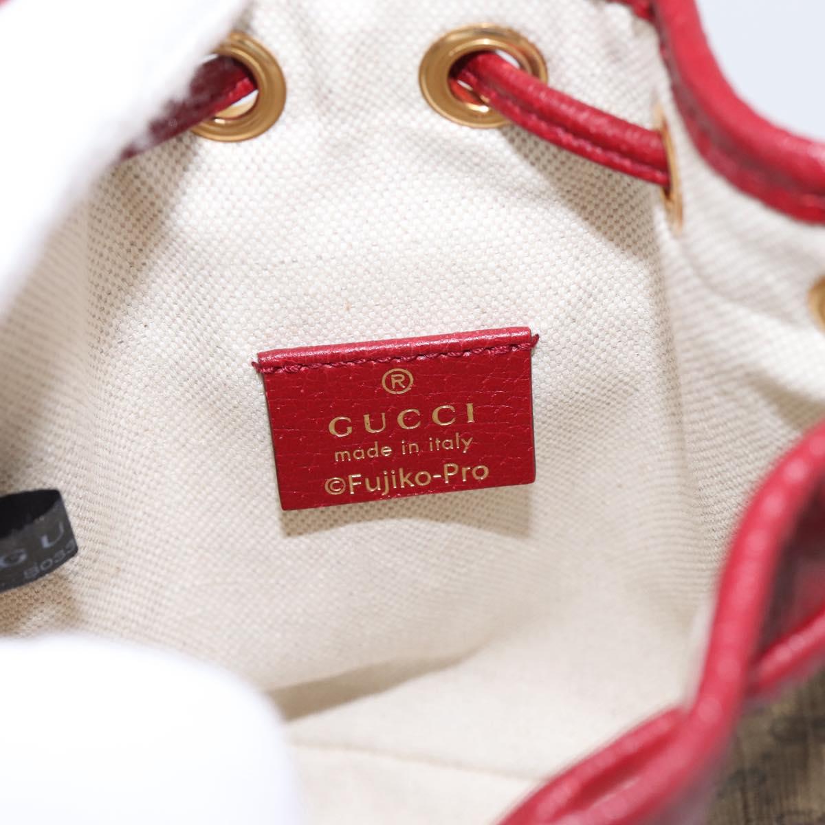 GUCCI Micro GG Doraemon Shoulder Bag 647801 Beige Gold Tone 647801 Auth 200352M