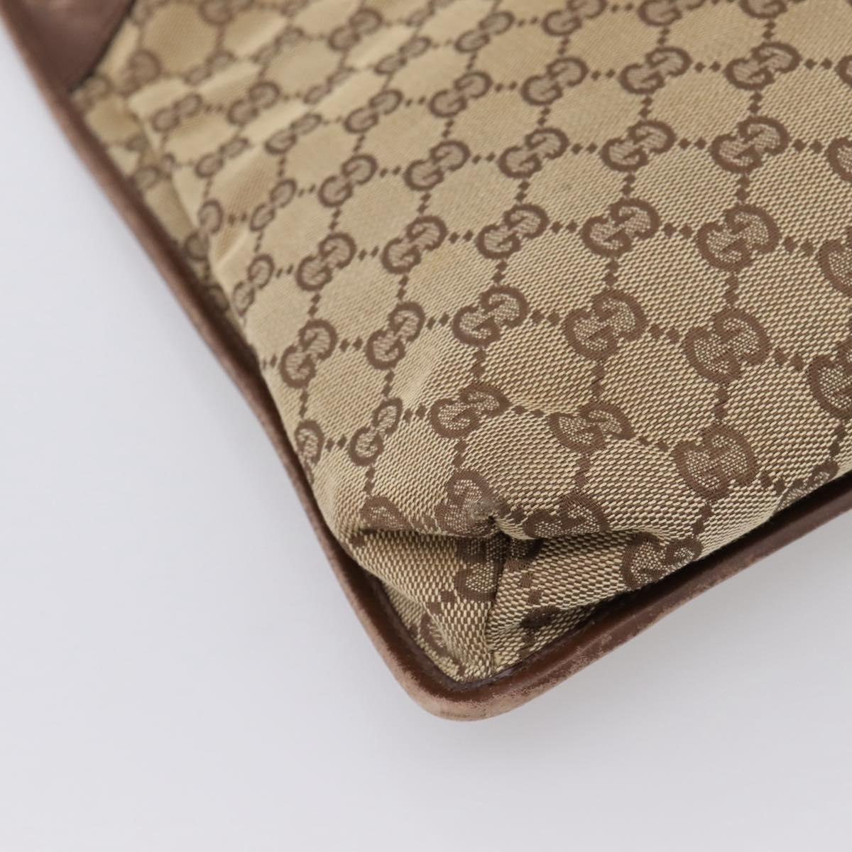 GUCCI GG Canvas Shoulder Bag Beige Silver 92560 Auth 200354