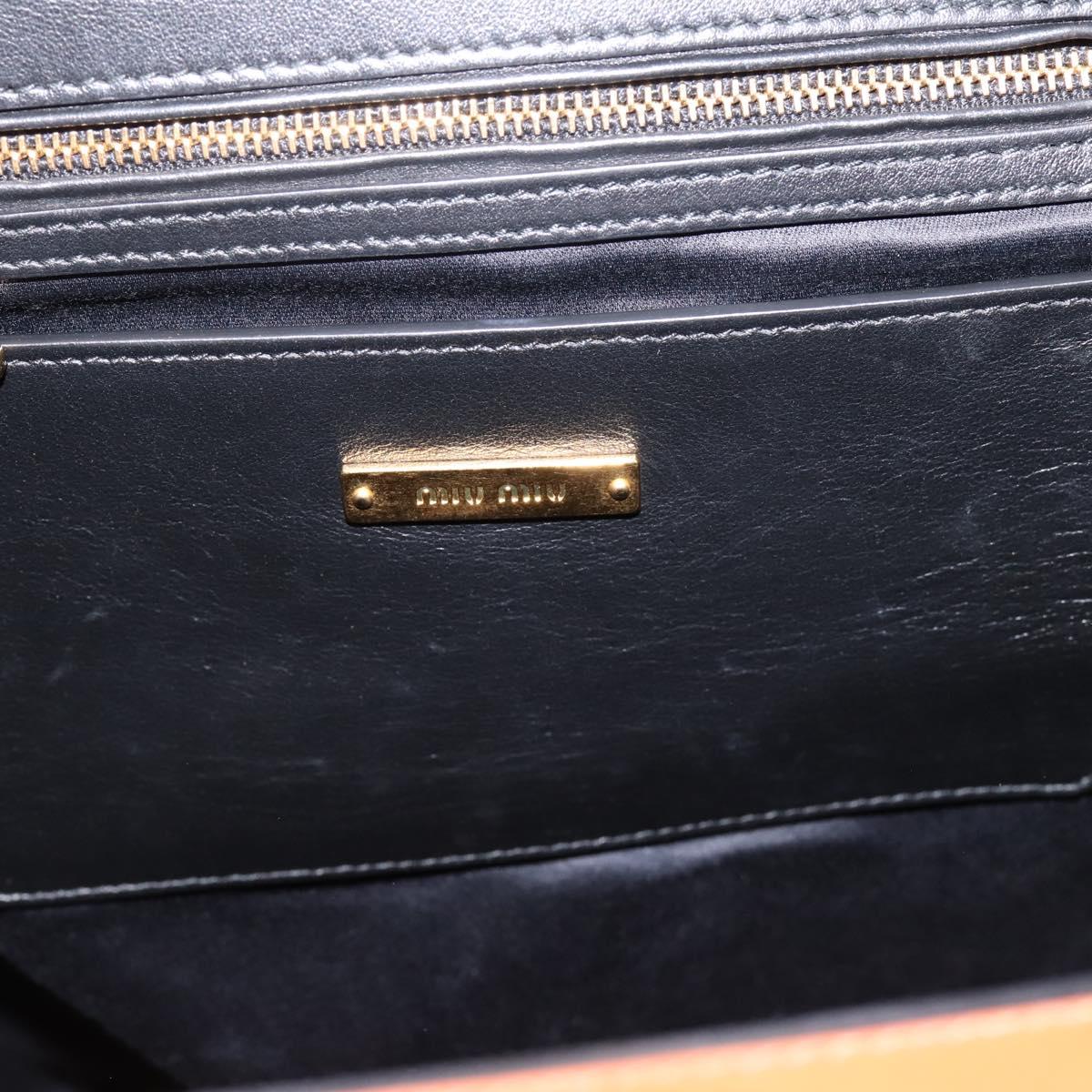 Miu Miu Hand Bag Canvas Multicolor Gold Tone Auth 200355A