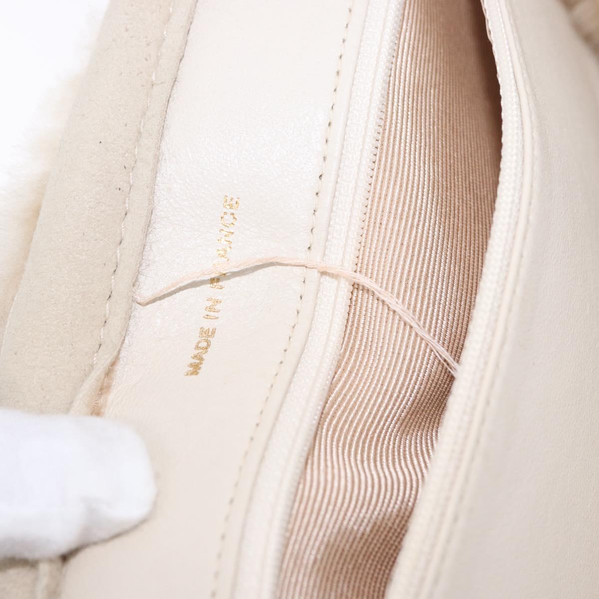 CHANEL Mouton Hand Bag Beige CC Auth 200356A