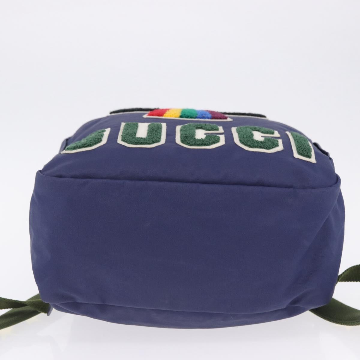 GUCCI RON HERMAN Backpack Canvas Navy Silver 477875 Auth 200358M