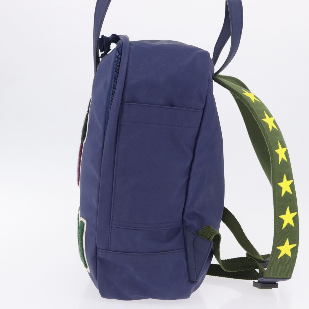 GUCCI RON HERMAN Backpack Canvas Navy Silver 477875 Auth 200358M