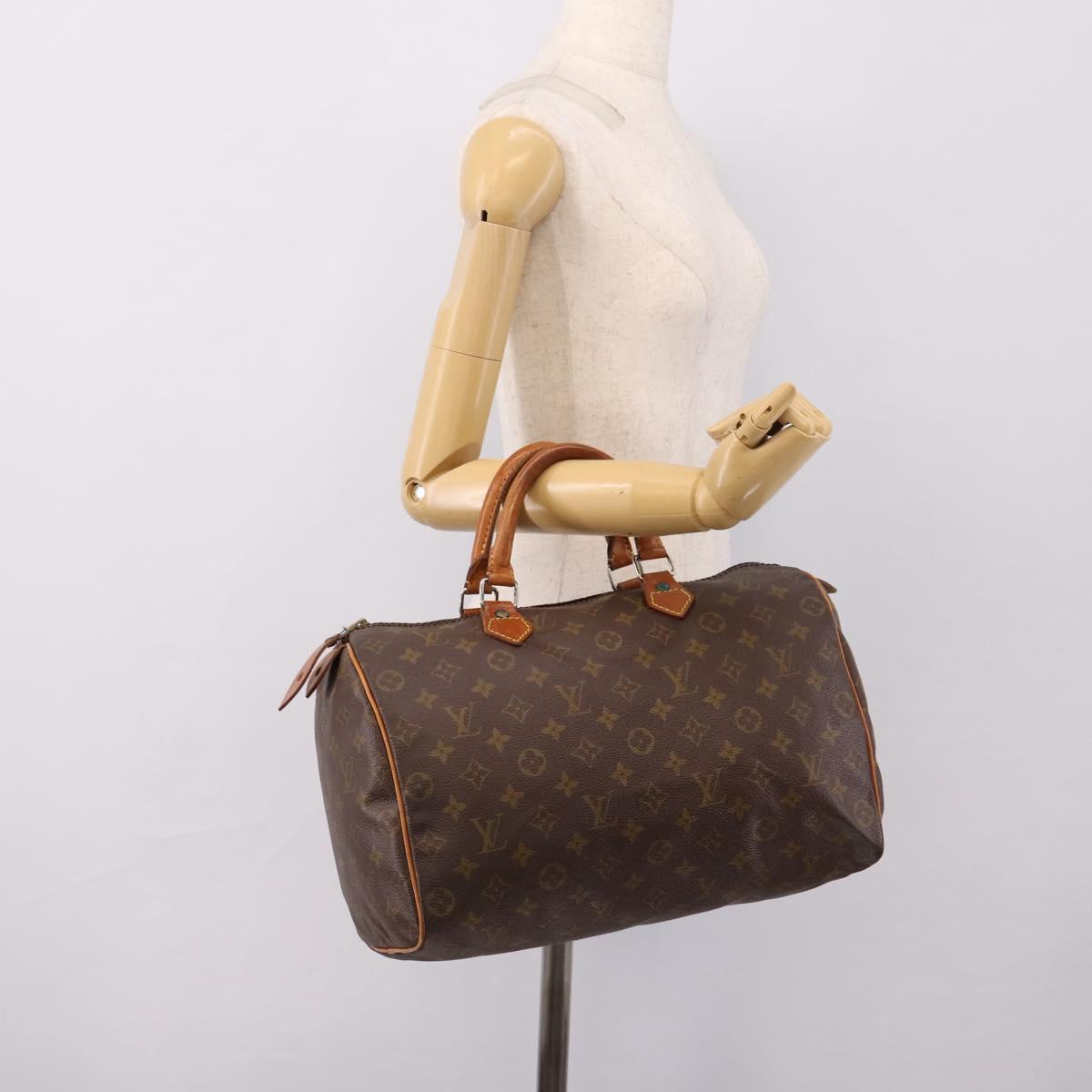 LOUIS VUITTON Monogram Speedy 35 Hand Bag M41524 LV Auth 200359