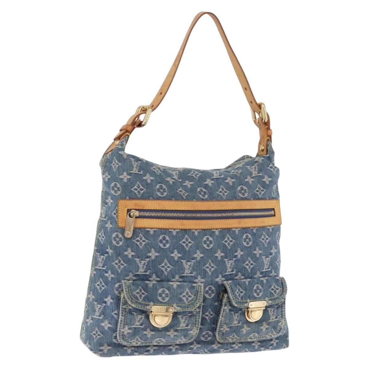 LOUIS VUITTON Monogram Denim Buggy GM Shoulder Bag Blue M95048 LV Auth 200360V
