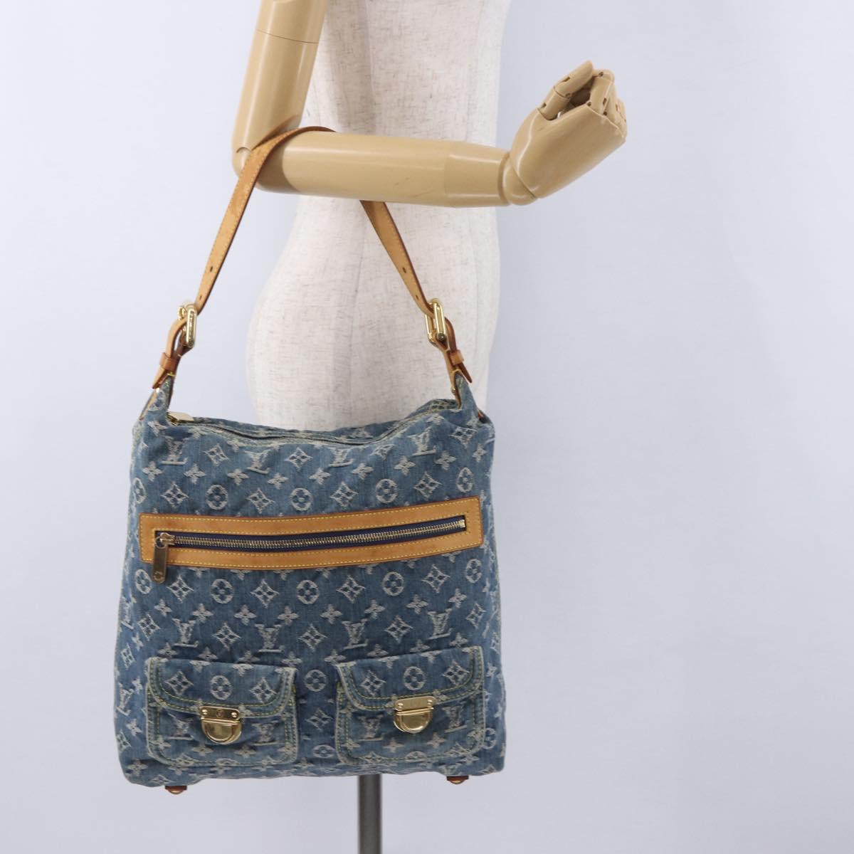 LOUIS VUITTON Monogram Denim Buggy GM Shoulder Bag Blue M95048 LV Auth 200360V