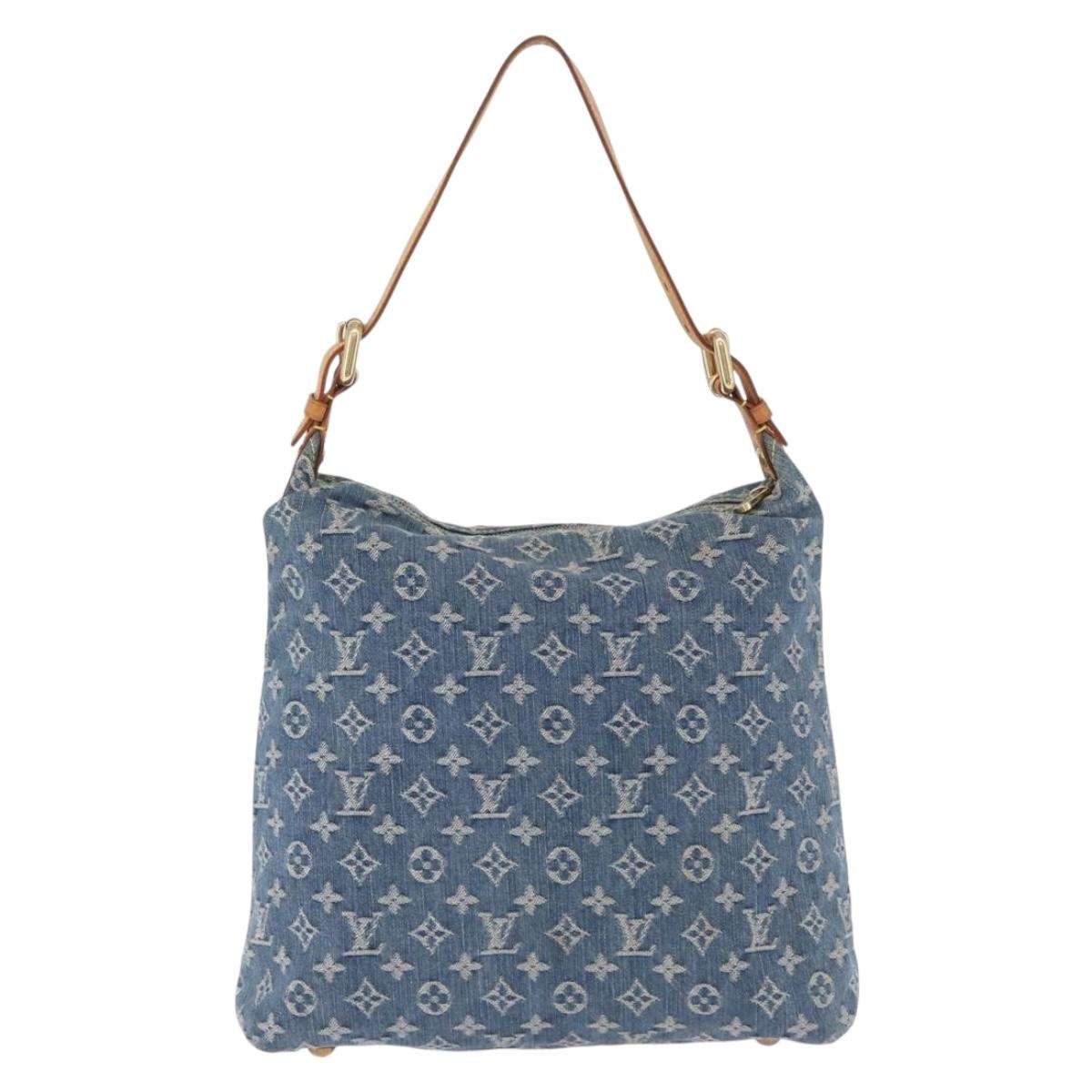 LOUIS VUITTON Monogram Denim Buggy GM Shoulder Bag Blue M95048 LV Auth 200360V