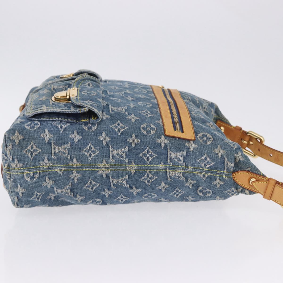 LOUIS VUITTON Monogram Denim Buggy GM Shoulder Bag Blue M95048 LV Auth 200360V