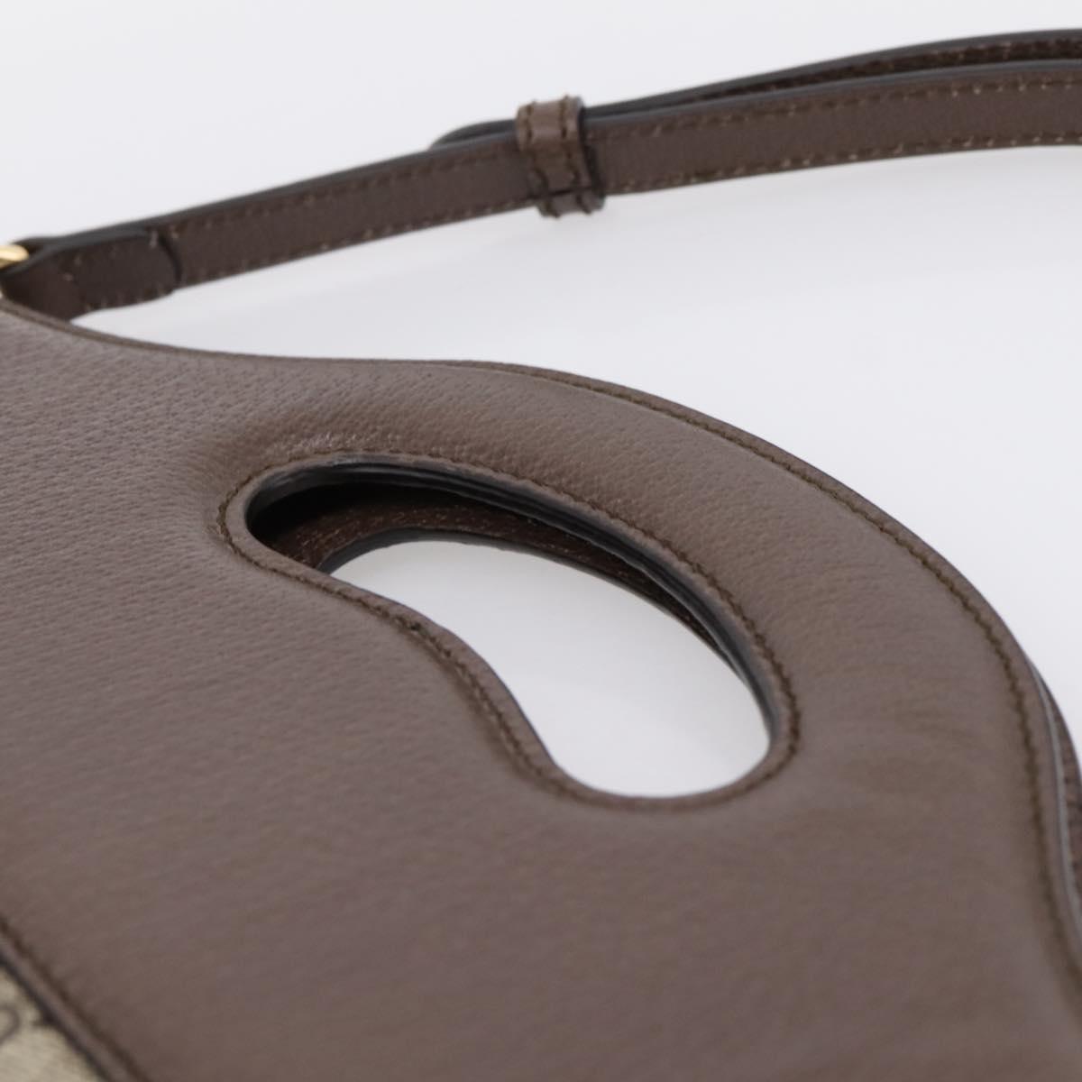 GUCCI GG Supreme Bananya Hand Bag PVC 2way Beige Gold Tone 703793 Auth 200361M