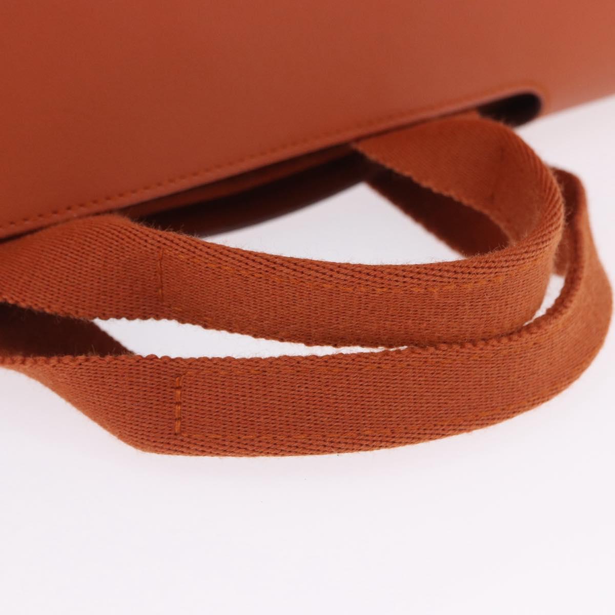 HERMES Valparaiso Hand Bag Canvas Orange Silver Auth 200363V