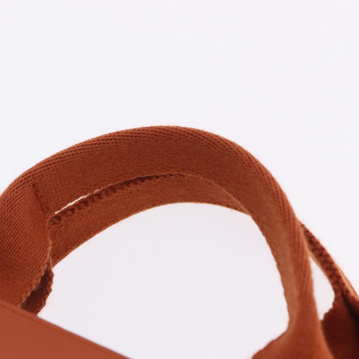 HERMES Valparaiso Hand Bag Canvas Orange Silver Auth 200363V