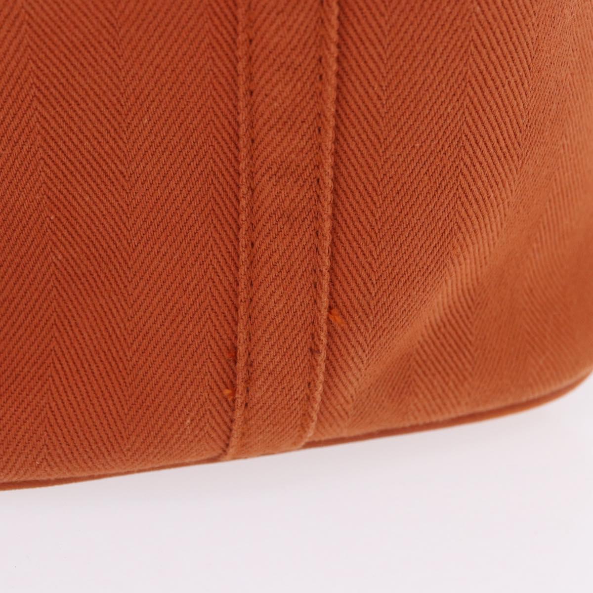 HERMES Valparaiso Hand Bag Canvas Orange Silver Auth 200363V