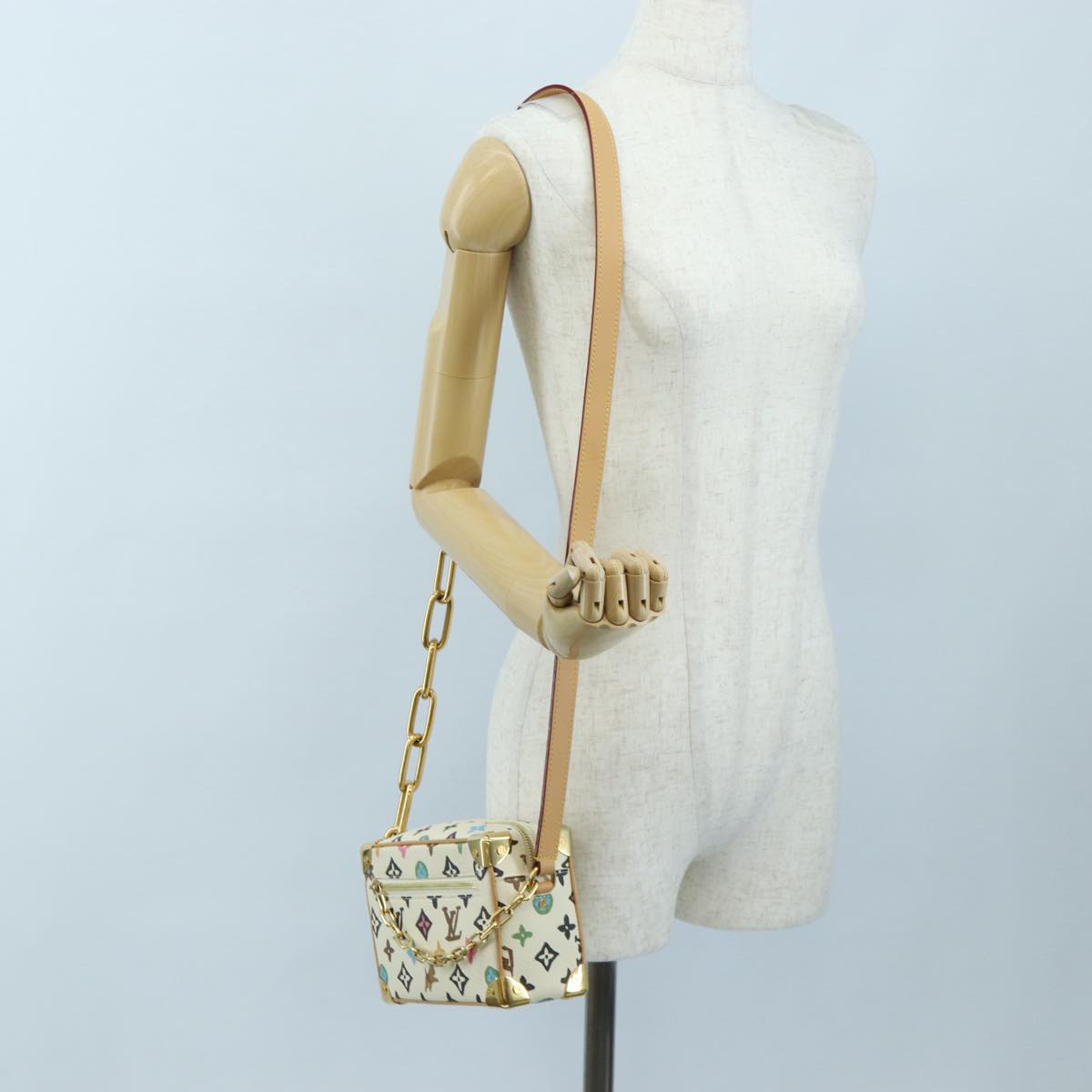 LOUIS VUITTON Monogram Craggy Mini Soft Trunk Bag Beige M25132 LV Auth 200369SM