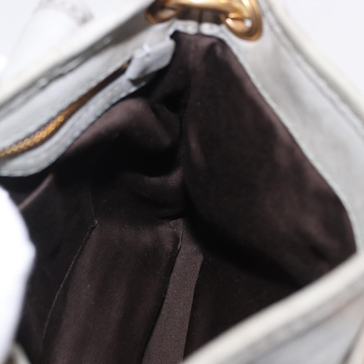 Miu Miu Shoulder Bag Suede Gray Gold Tone Auth 200371A