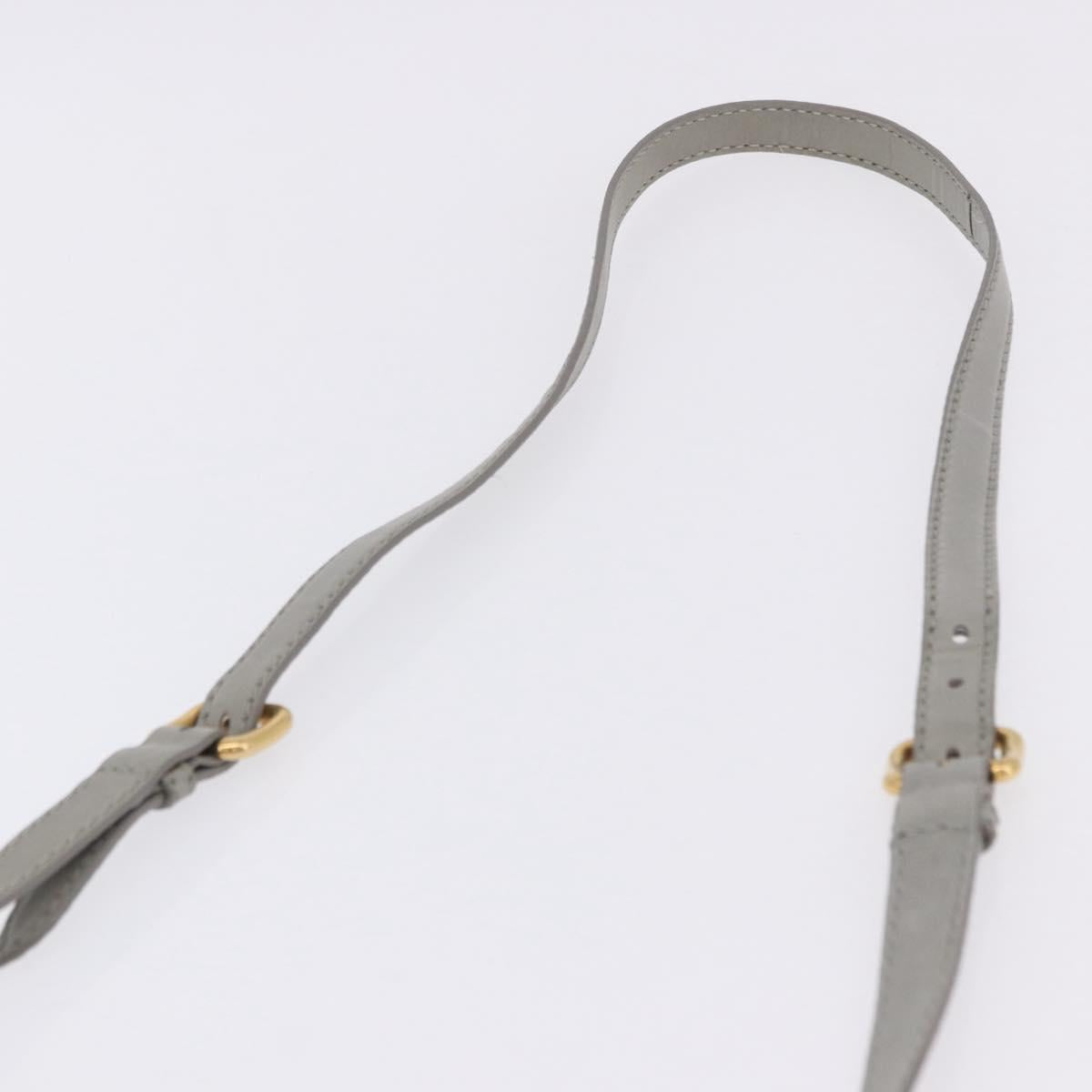 Miu Miu Shoulder Bag Suede Gray Gold Tone Auth 200371A