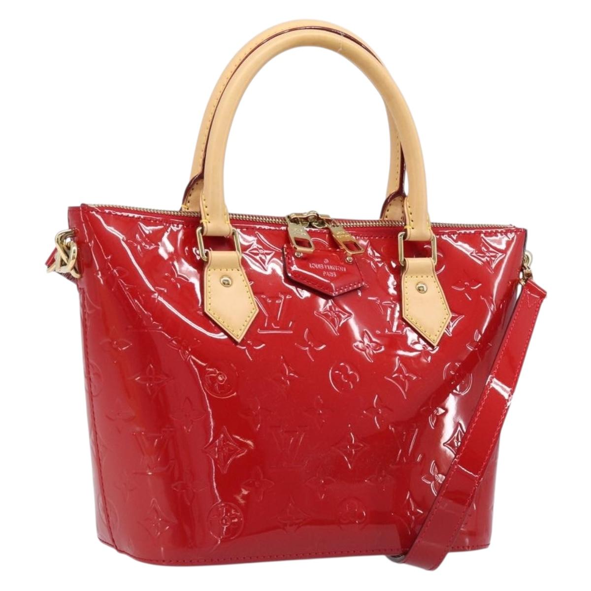 LOUIS VUITTON Monogram Vernis Montebello PM Hand Bag Red M90165 LV Auth 200378V