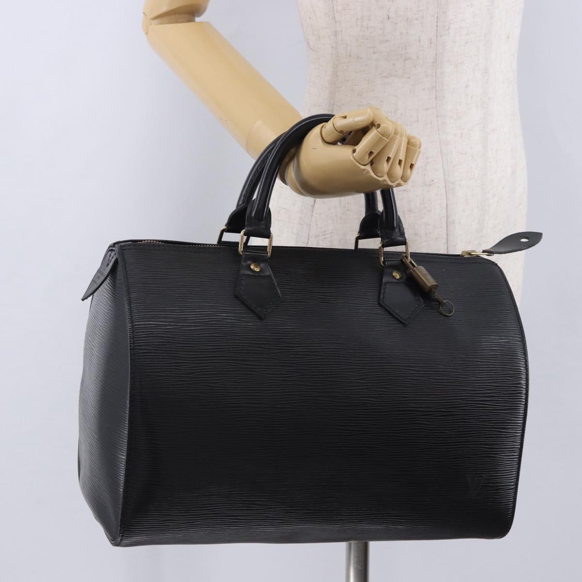 LOUIS VUITTON Epi Speedy 30 Hand Bag Noir Black M43002 LV Auth 200381V