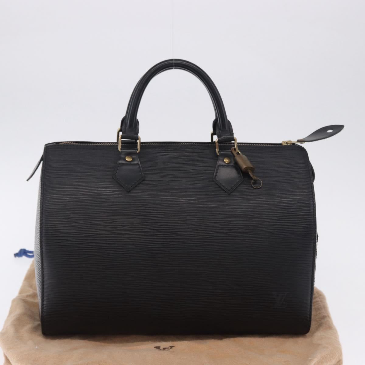 LOUIS VUITTON Epi Speedy 30 Hand Bag Noir Black M43002 LV Auth 200381V