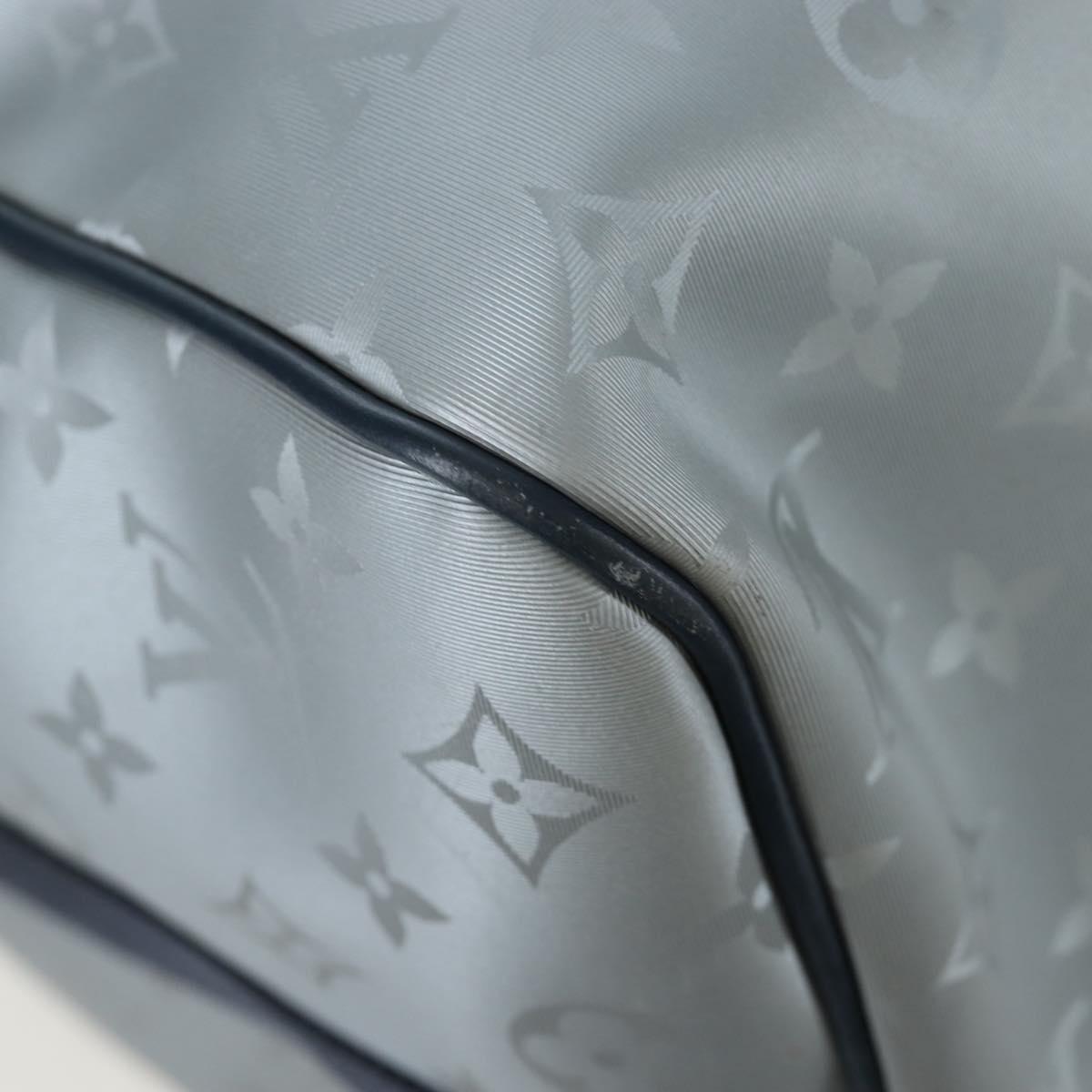 LOUIS VUITTON Satellite Keepall Bandouliere 50 Bag Silver M44170 LV Auth 200382V