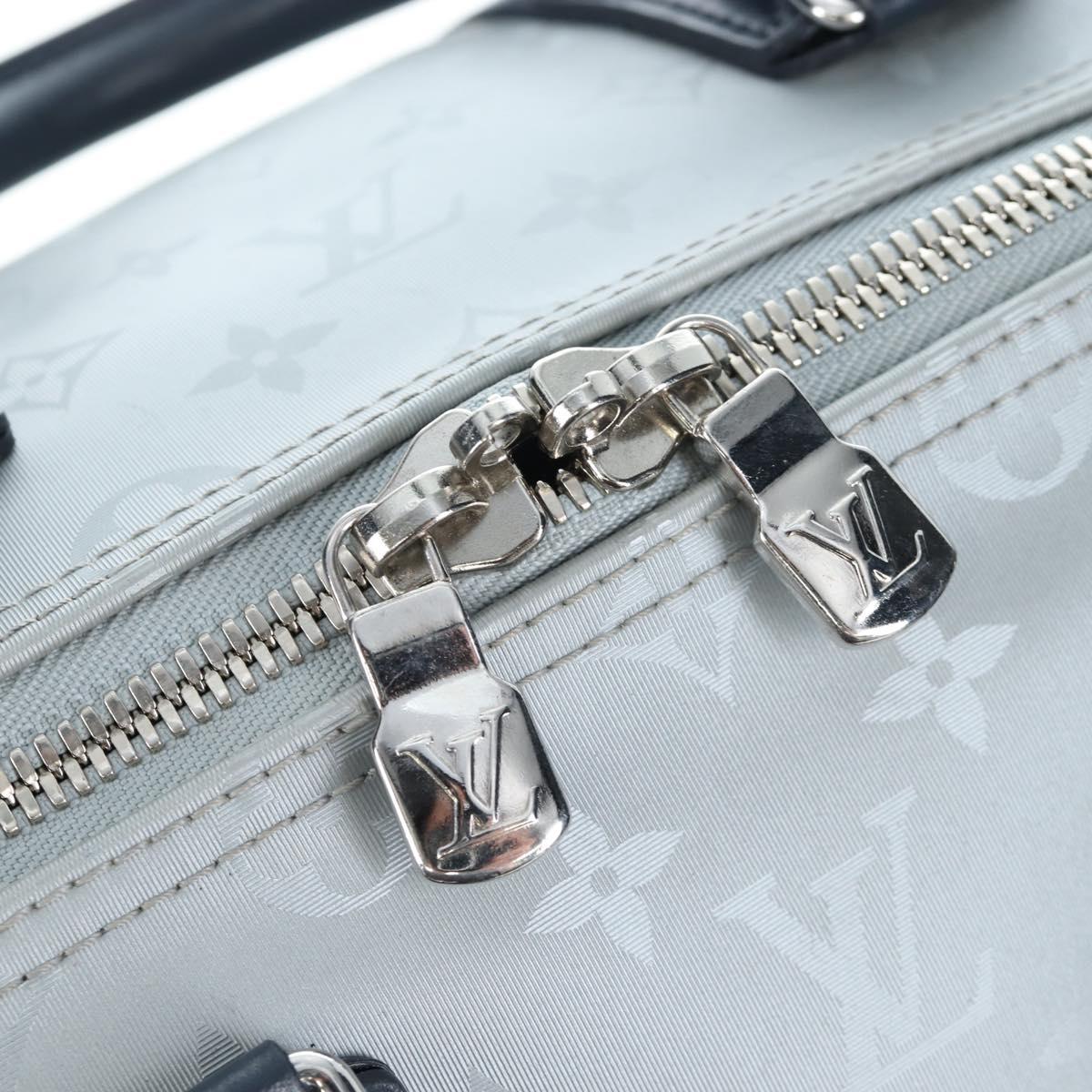 LOUIS VUITTON Satellite Keepall Bandouliere 50 Bag Silver M44170 LV Auth 200382V