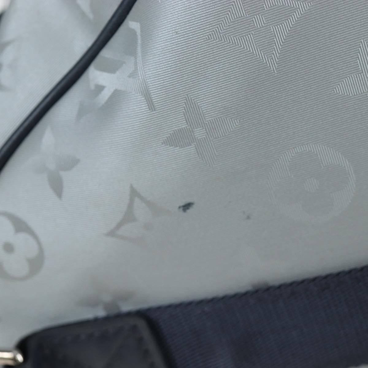 LOUIS VUITTON Satellite Keepall Bandouliere 50 Bag Silver M44170 LV Auth 200382V