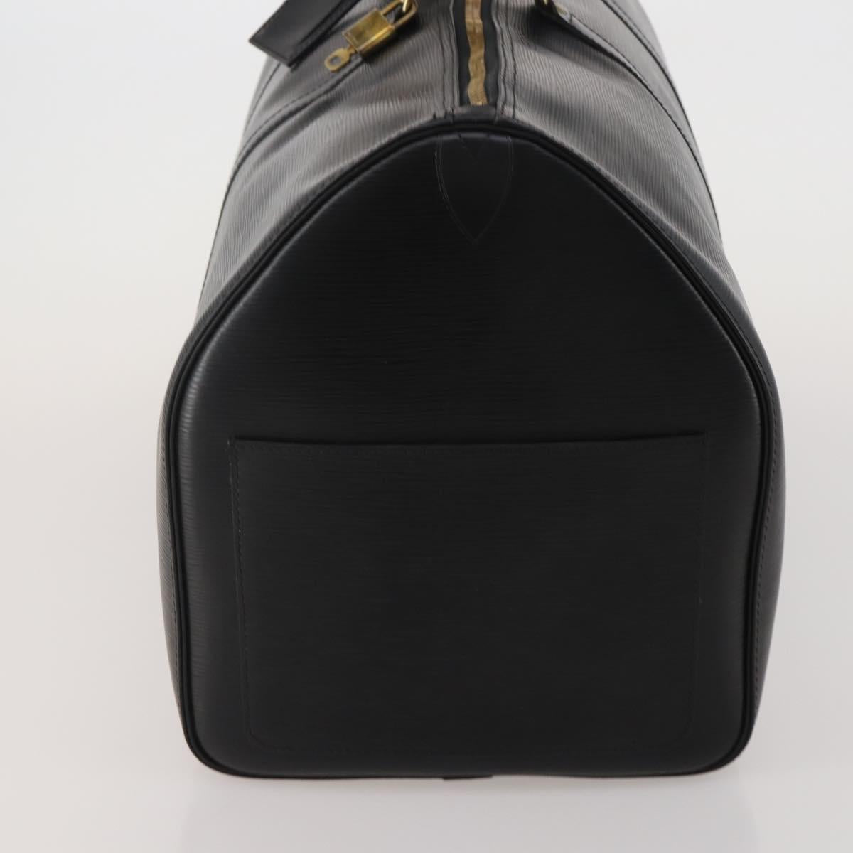 LOUIS VUITTON Epi Keepall 55 Boston Bag Noir M42952 LV Auth 200383V