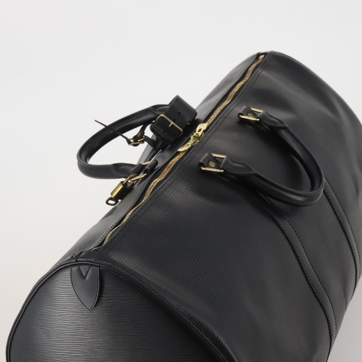 LOUIS VUITTON Epi Keepall 55 Boston Bag Noir M42952 LV Auth 200383V