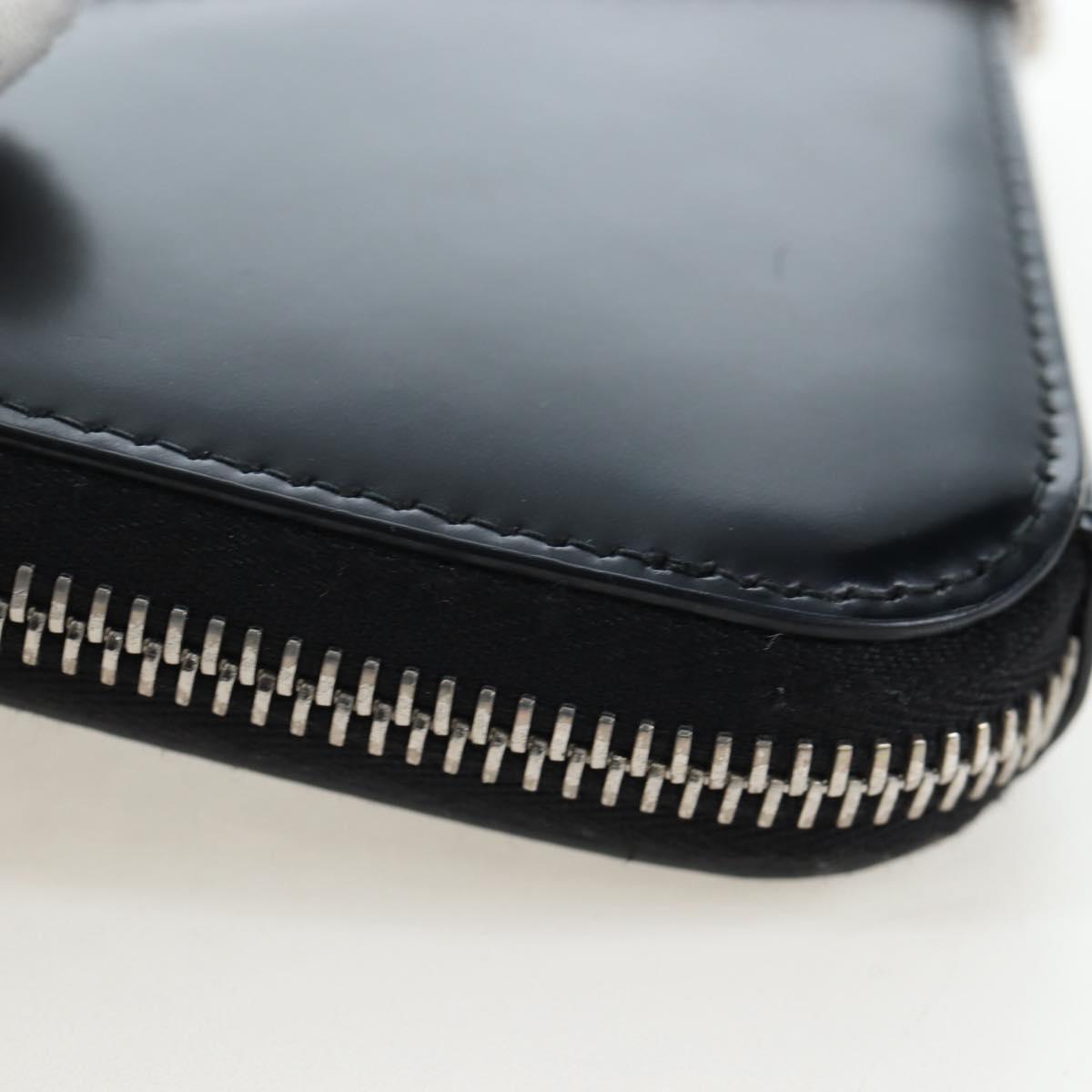 PRADA Chain Shoulder Pouch Leather Black Silver Auth 200384V