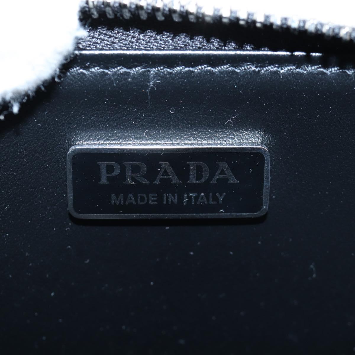 PRADA Chain Shoulder Pouch Leather Black Silver Auth 200384V