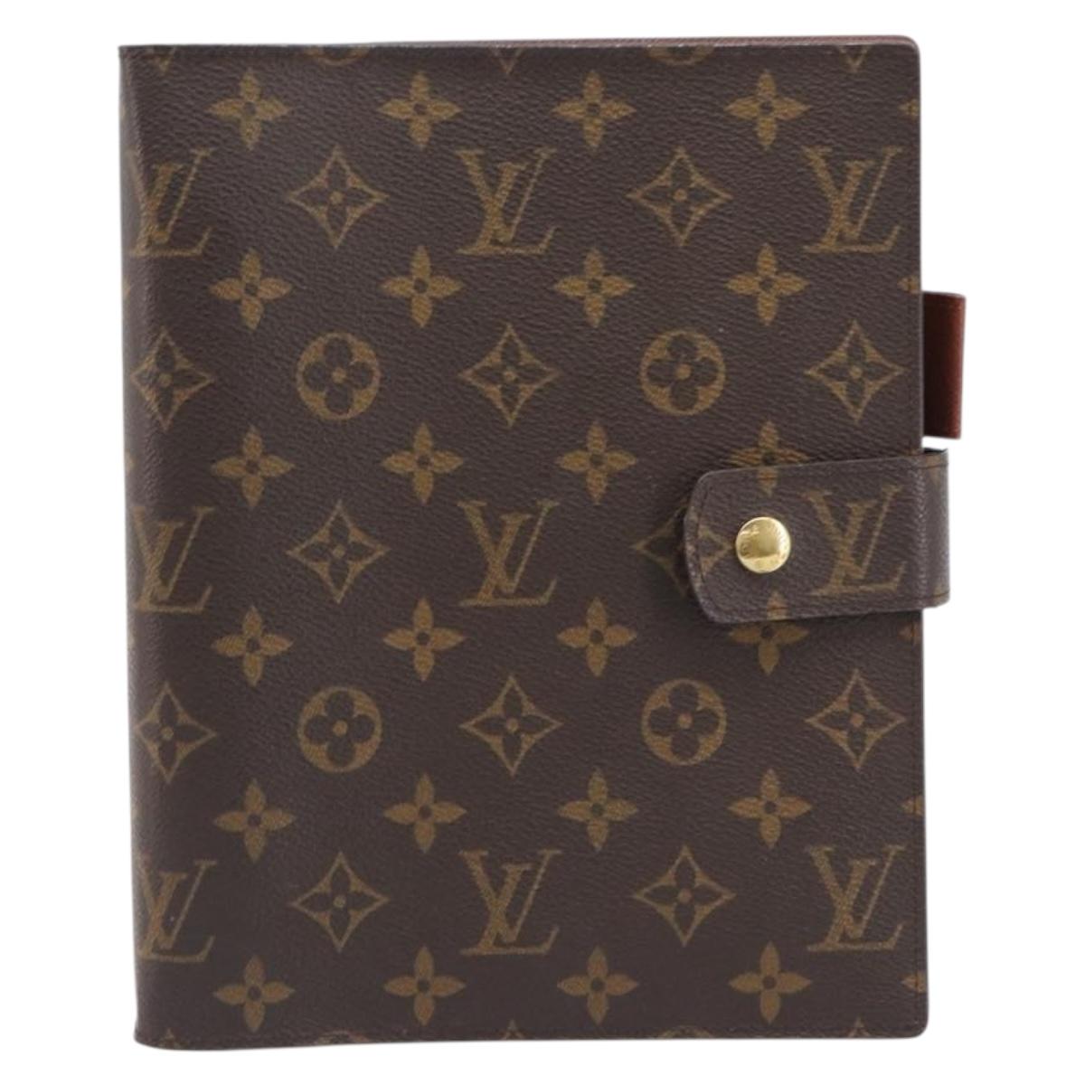 LOUIS VUITTON Monogram Agenda GM Day Planner Cover R20006 LV Auth 200385V