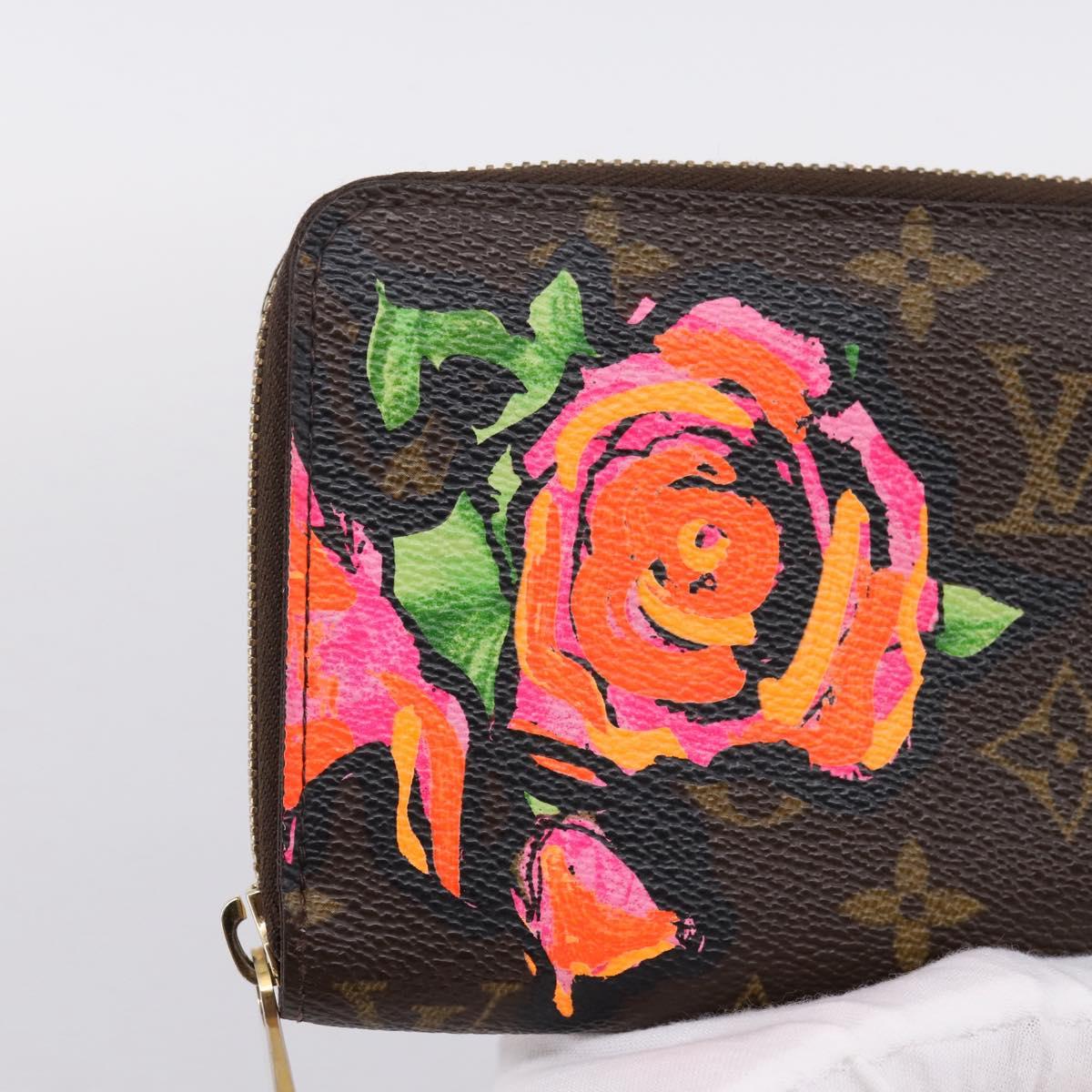 LOUIS VUITTON Monogram Rose Zippy Wallet Long Wallet M93579 LV Auth 200391