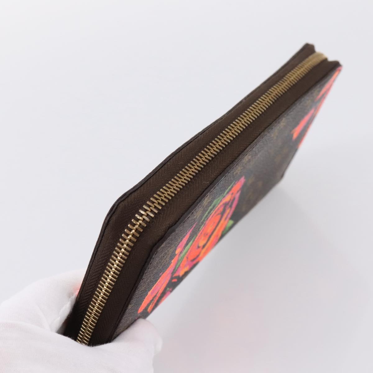 LOUIS VUITTON Monogram Rose Zippy Wallet Long Wallet M93579 LV Auth 200391