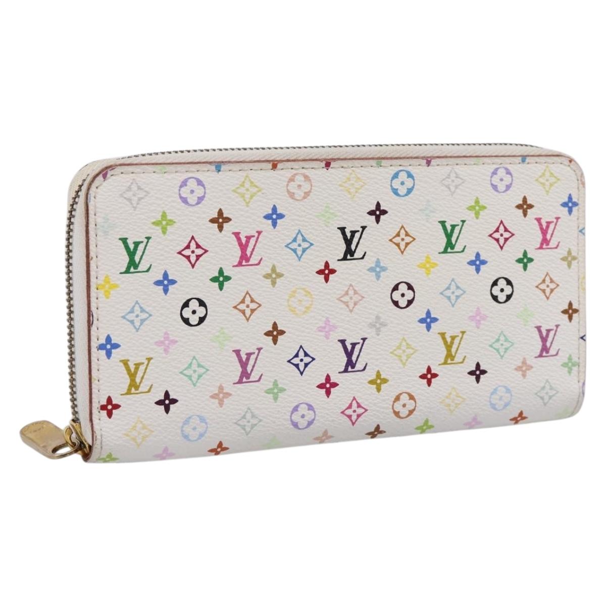 LOUIS VUITTON Monogram Multicolor Zippy Wallet White M60241 LV Auth 200392