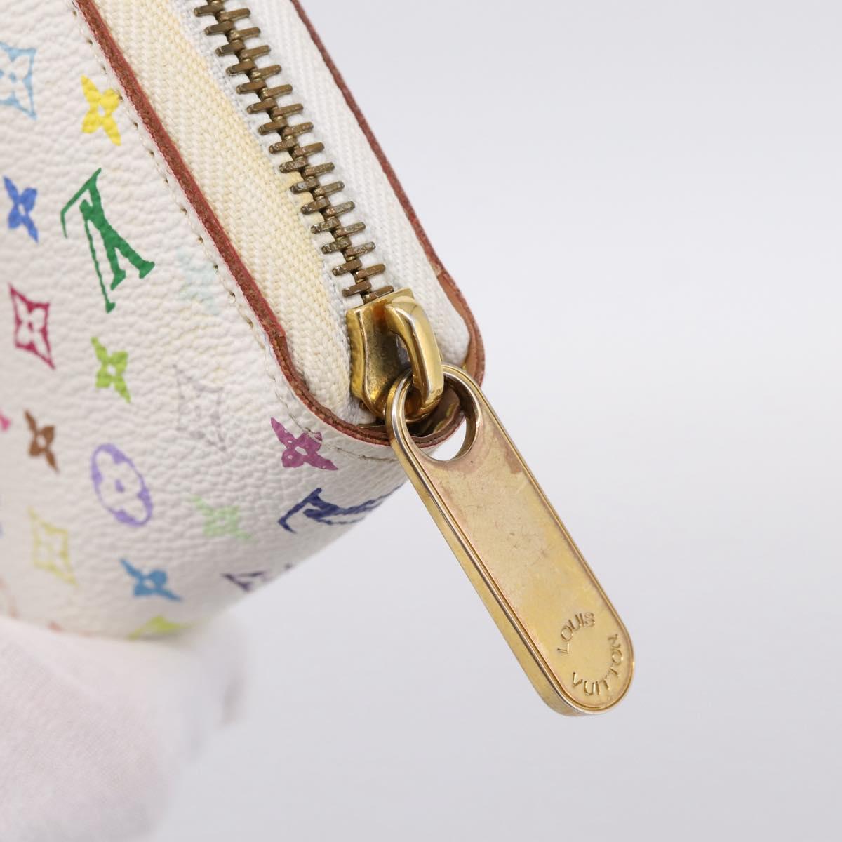 LOUIS VUITTON Monogram Multicolor Zippy Wallet White M60241 LV Auth 200392