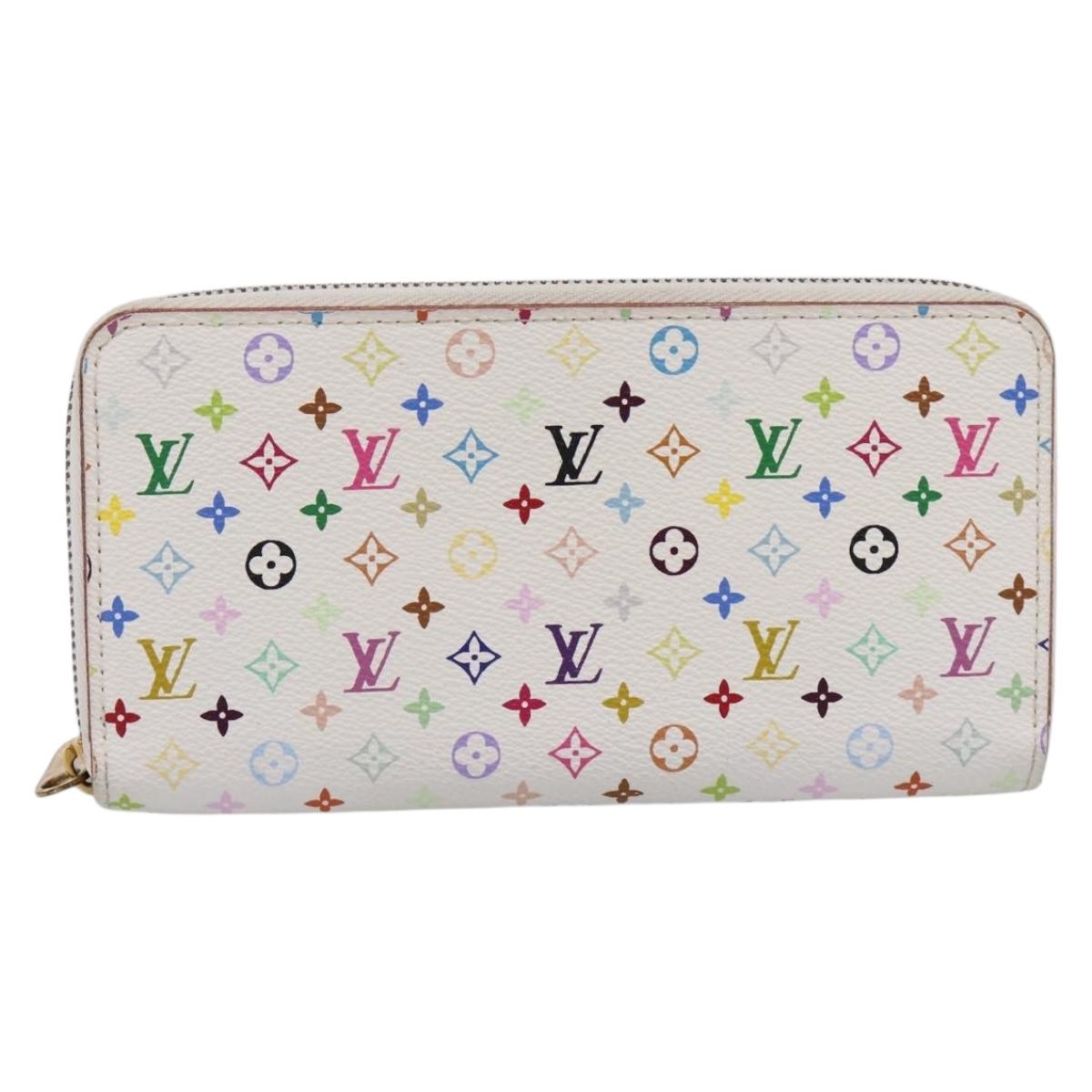 LOUIS VUITTON Monogram Multicolor Zippy Wallet White M60241 LV Auth 200392