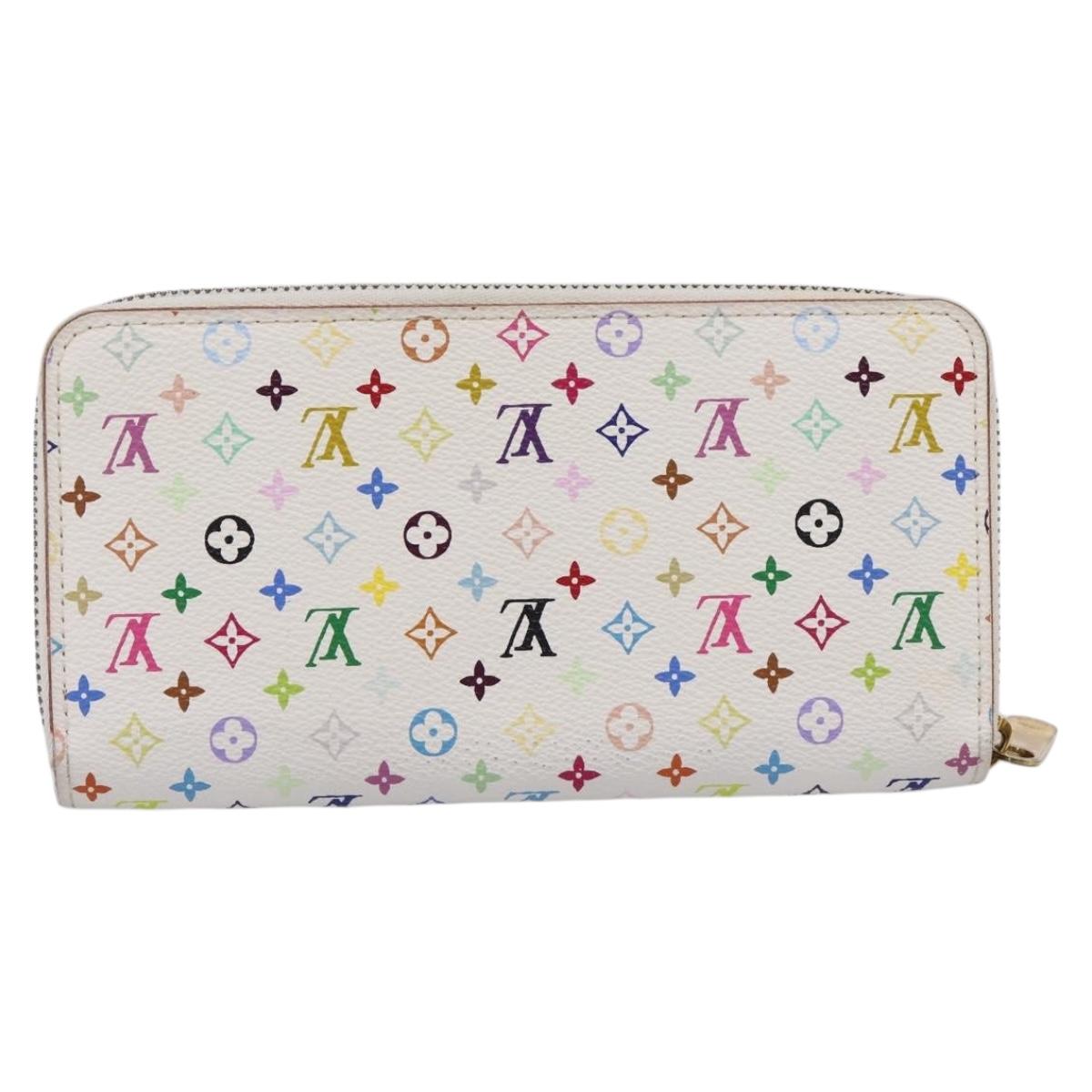 LOUIS VUITTON Monogram Multicolor Zippy Wallet White M60241 LV Auth 200392
